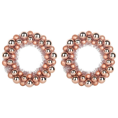 Weihnachtsballkränze 2 pcs Rose Gold 33 x 33 x 7 cm Polystyrol