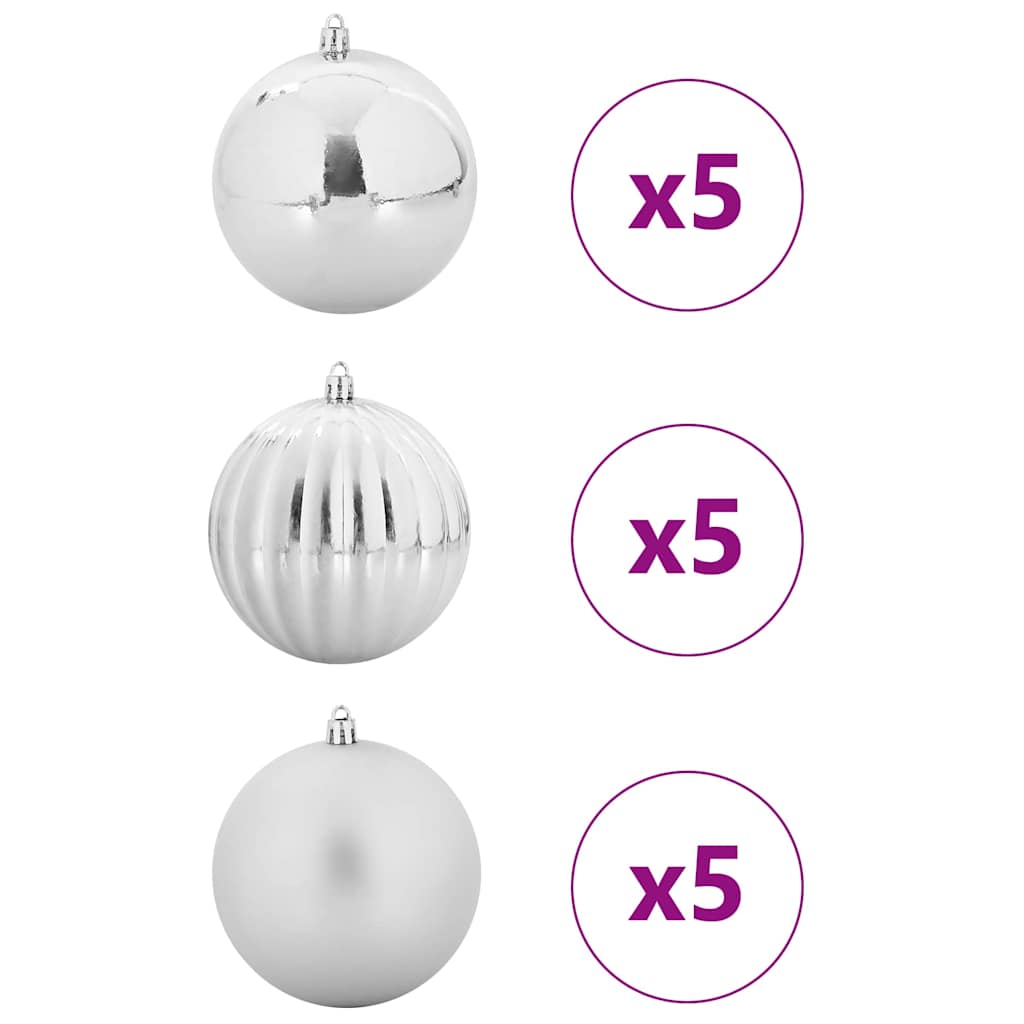 Weihnachtskugel-Set 15 pcs Silber