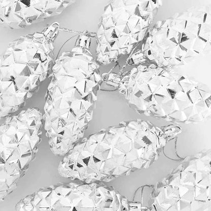 Weihnachts-Tannenzapfen Ball 40 pcs Silber