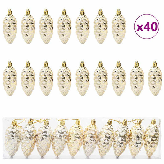 Weihnachts-Tannenzapfen Ball 40 pcs Gold