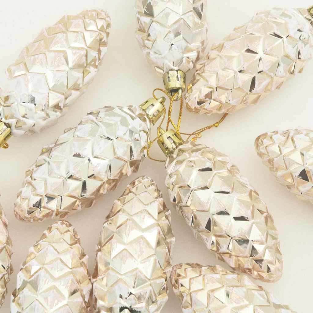 Weihnachts-Tannenzapfen Ball 40 pcs Champagner