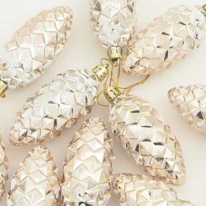Weihnachts-Tannenzapfen Ball 40 pcs Champagner