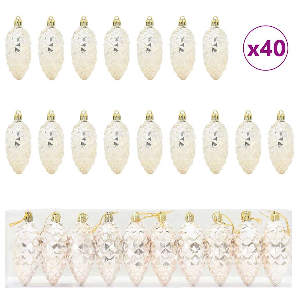 Weihnachts-Tannenzapfen Ball 40 pcs Champagner