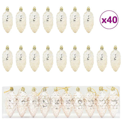 Weihnachts-Tannenzapfen Ball 40 pcs Champagner