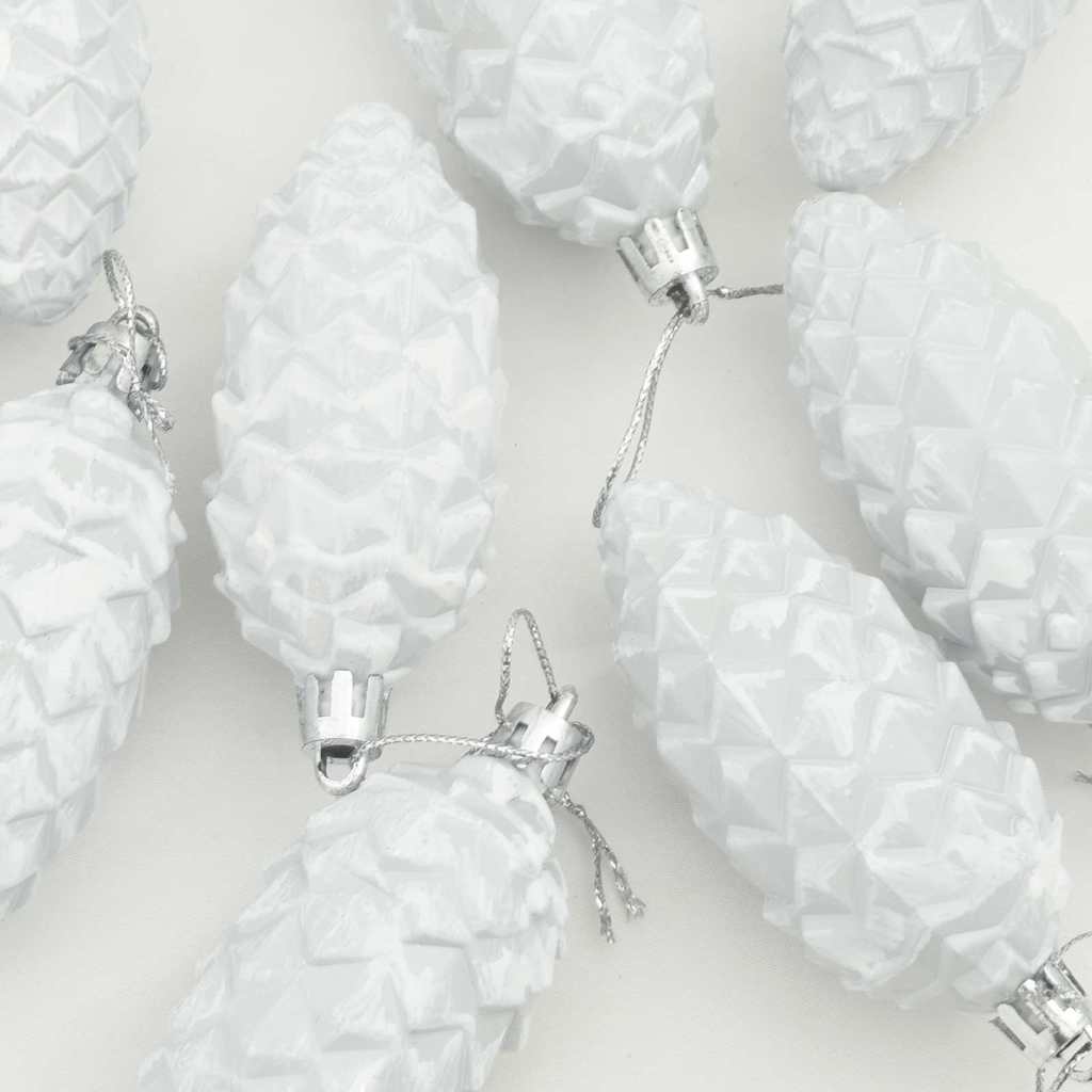 Weihnachts-Tannenzapfen Ball 40 pcs Weiß