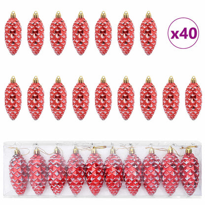 Weihnachts-Tannenzapfen Ball 40 pcs Rot