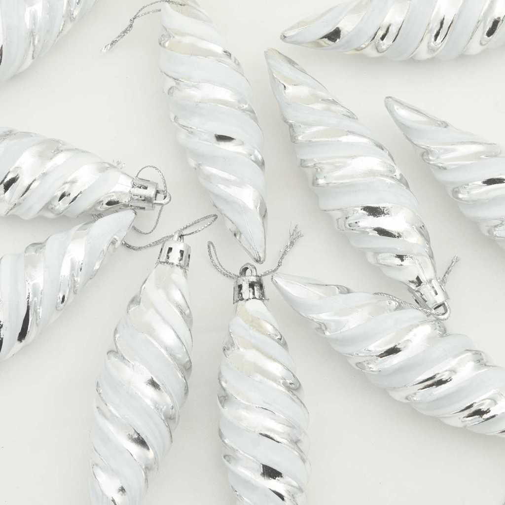 Weihnachtliche Spiralenform Kugel 40 pcs Silber