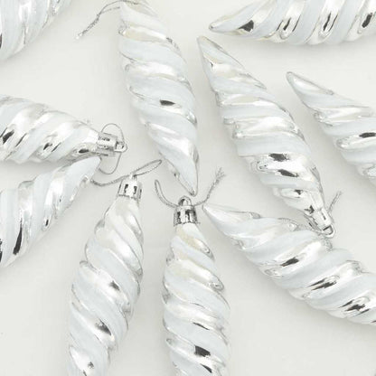 Weihnachtliche Spiralenform Kugel 40 pcs Silber