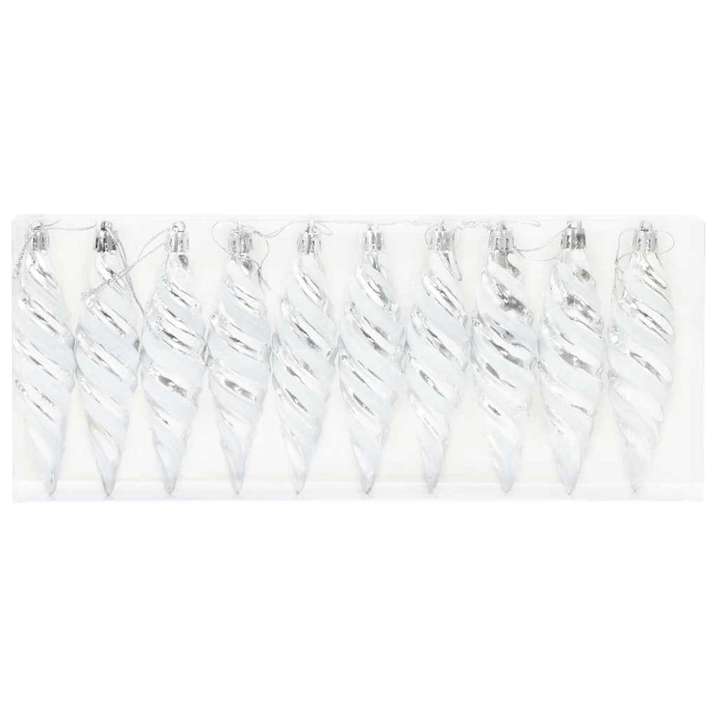 Weihnachtliche Spiralenform Kugel 40 pcs Silber