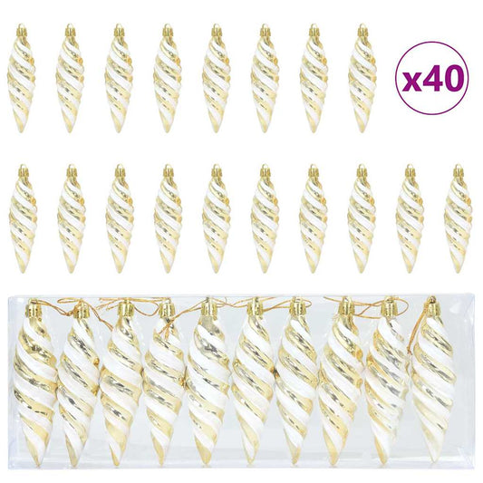 Weihnachtliche Spiralenform Kugel 40 pcs Gold