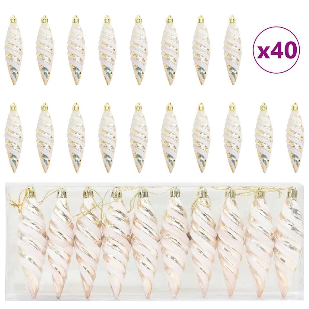 Weihnachtliche Spiralenform Kugel 40 pcs Champagner