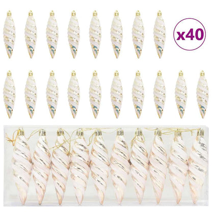 Weihnachtliche Spiralenform Kugel 40 pcs Champagner