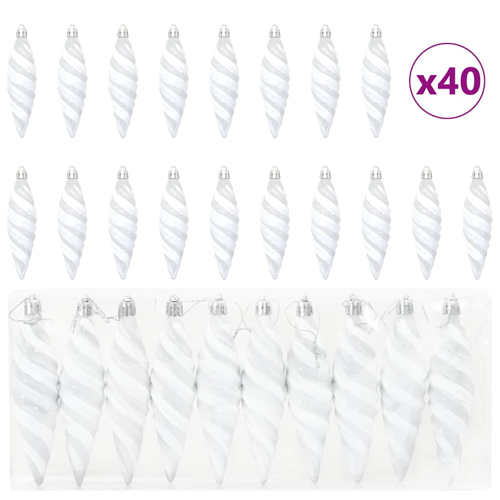 Weihnachtliche Spiralenform Kugel 40 pcs Weiß