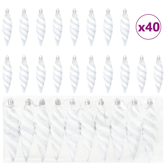 Weihnachtliche Spiralenform Kugel 40 pcs Weiß