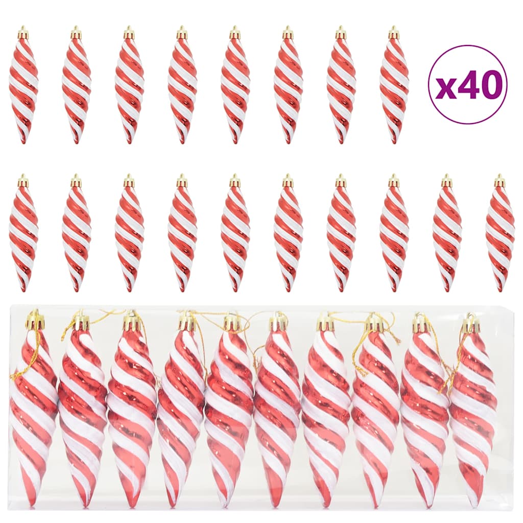 Weihnachtliche Spiralenform Kugel 40 pcs Rot