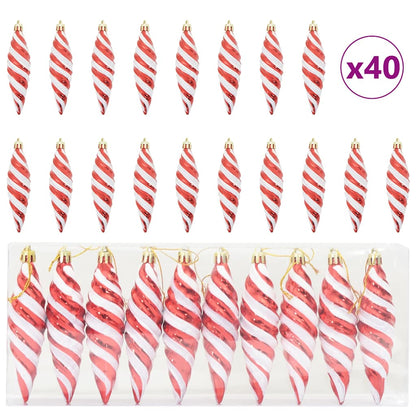 Weihnachtliche Spiralenform Kugel 40 pcs Rot