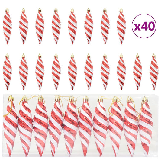 Weihnachtliche Spiralenform Kugel 40 pcs Rot