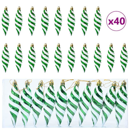 Weihnachtliche Spiralenform Kugel 40 pcs Grün