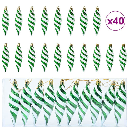 Weihnachtliche Spiralenform Kugel 40 pcs Grün