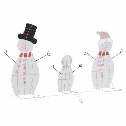 Beleuchtete Schneemann Familie 3 pcs Warmes Weiß Polyester