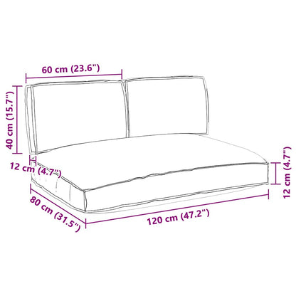 Pallet Kissen Set mit Kissen 3 pcs Königsblau 120 x 80 x 12 cm