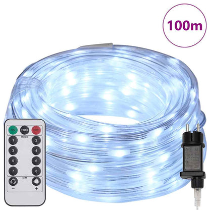 Lichtseil mit 2400 LEDs Kaltweiß 100 m PVC