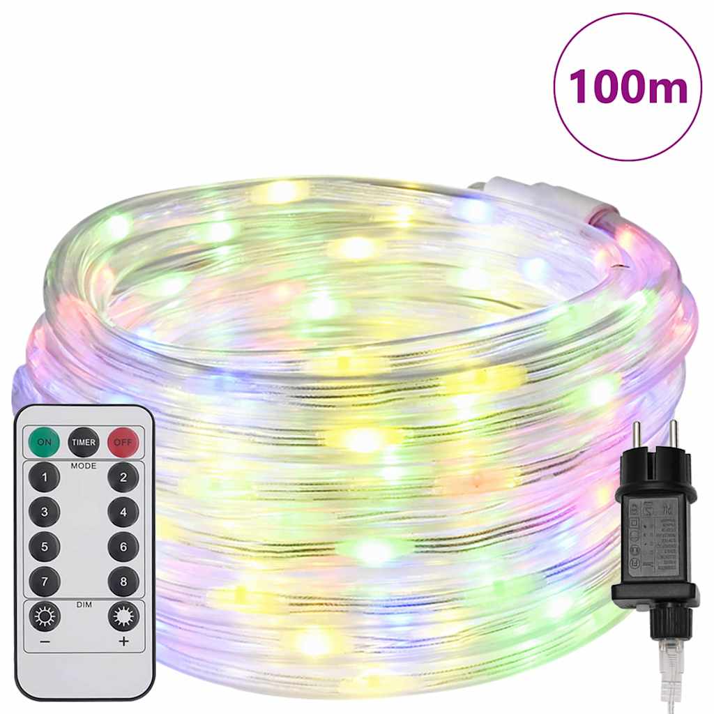 Lichtseil mit 2400 LEDs Mehrfarbig 100 m PVC