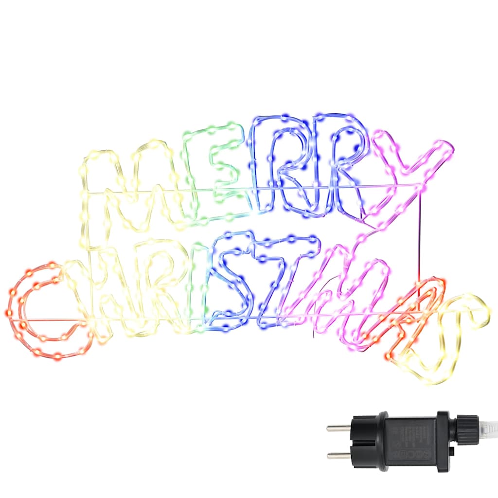 Weihnachtsschild mit 240 LEDs Mehrfarbig 100 x 50 cm PVC