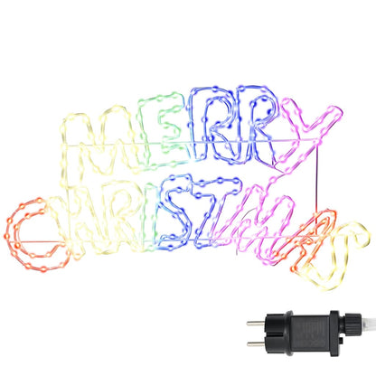Weihnachtsschild mit 240 LEDs Mehrfarbig 100 x 50 cm PVC
