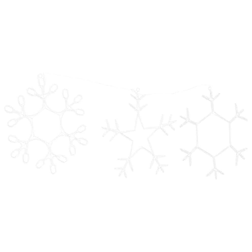 Weihnachts-Schneeflocke mit 252 LEDs Warmes Weiß 45 x 38 cm PVC