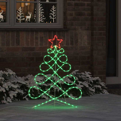 Lichterbaum in Weihnachtsbaumform Mehrfarbig 80 x 56 cm PVC