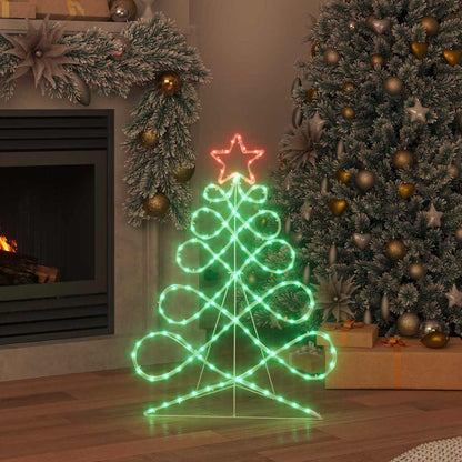 Lichterbaum in Weihnachtsbaumform Mehrfarbig 80 x 56 cm PVC