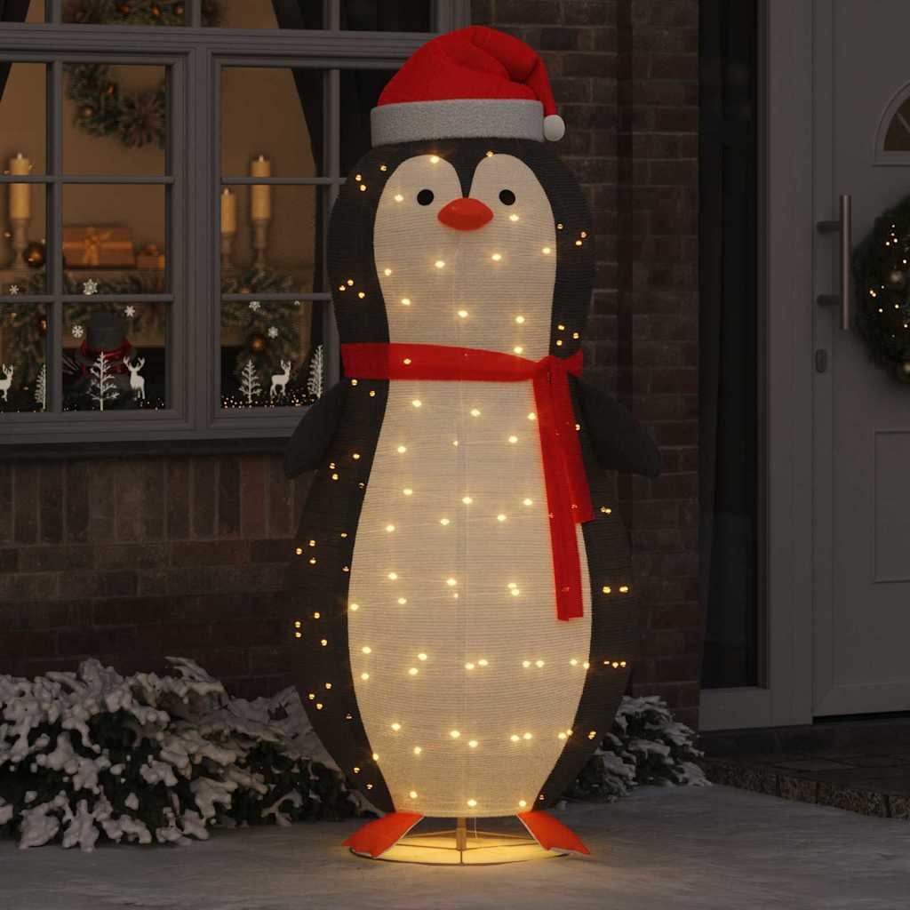 Schnee-Pinguin Figur Warmweiß 78 x 88 x 180 cm Stoff