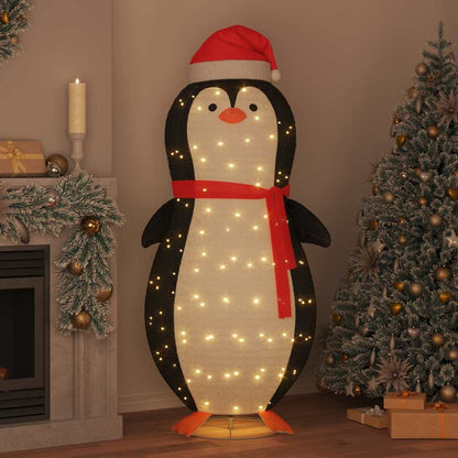 Schnee-Pinguin Figur Warmweiß 78 x 88 x 180 cm Stoff