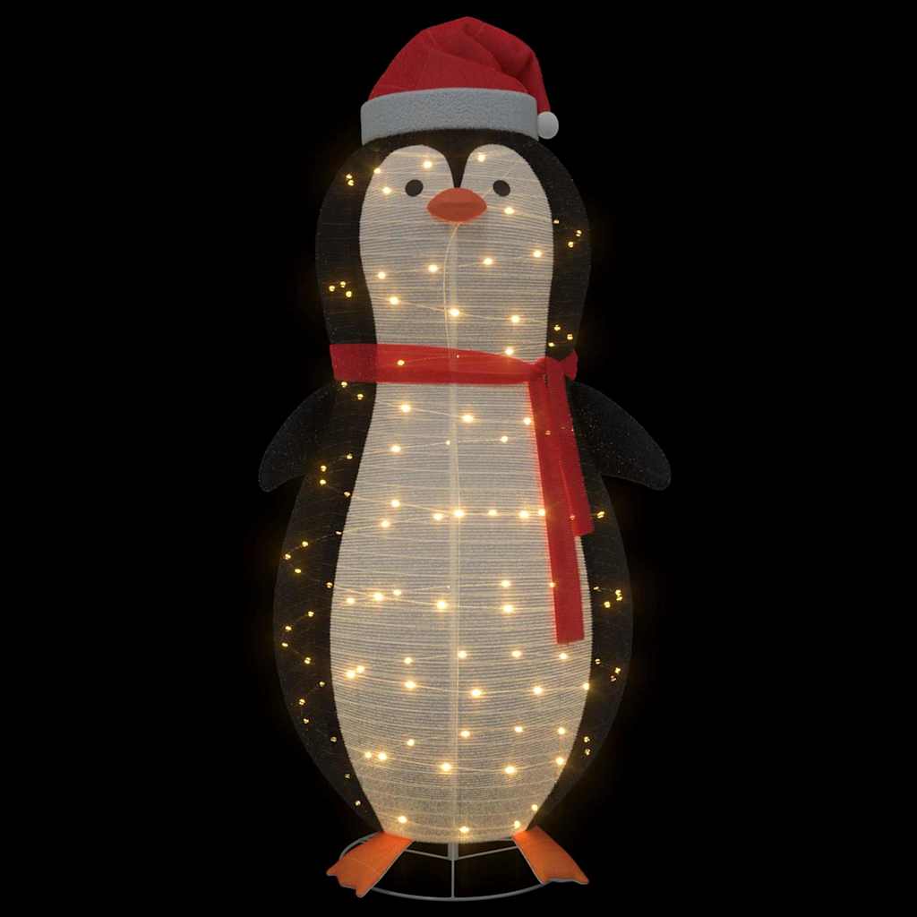 Schnee-Pinguin Figur Warmweiß 78 x 88 x 180 cm Stoff