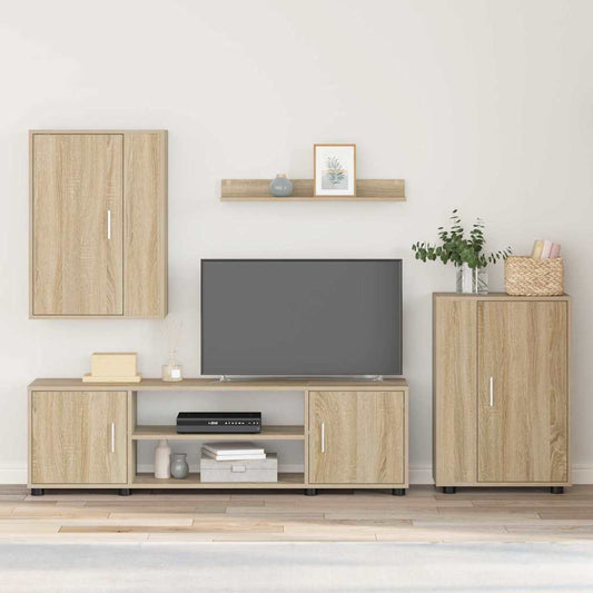 4-teilige TV-Schrank Set 4 pcs Sonoma Eiche Holzwerkstoff