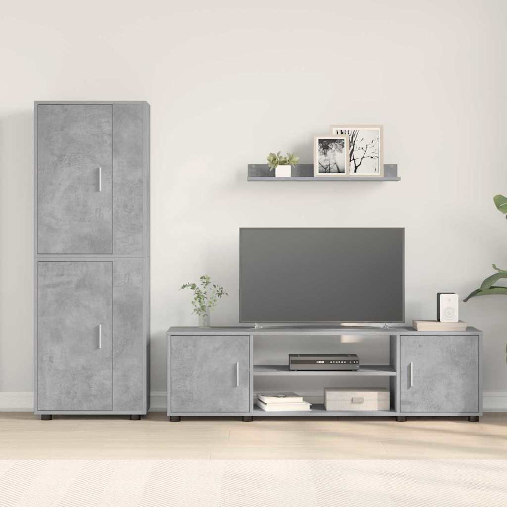 4-teilige TV-Schrank Set 4 pcs Betongrau Holzwerkstoff