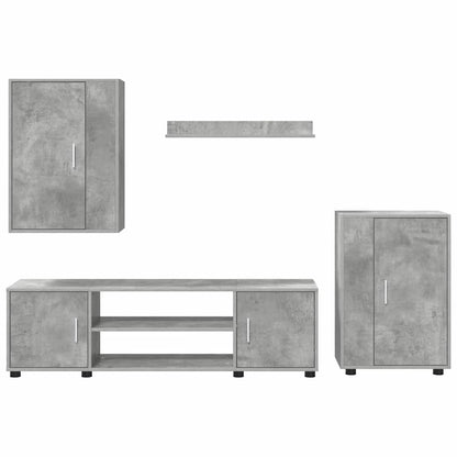 4-teilige TV-Schrank Set 4 pcs Betongrau Holzwerkstoff