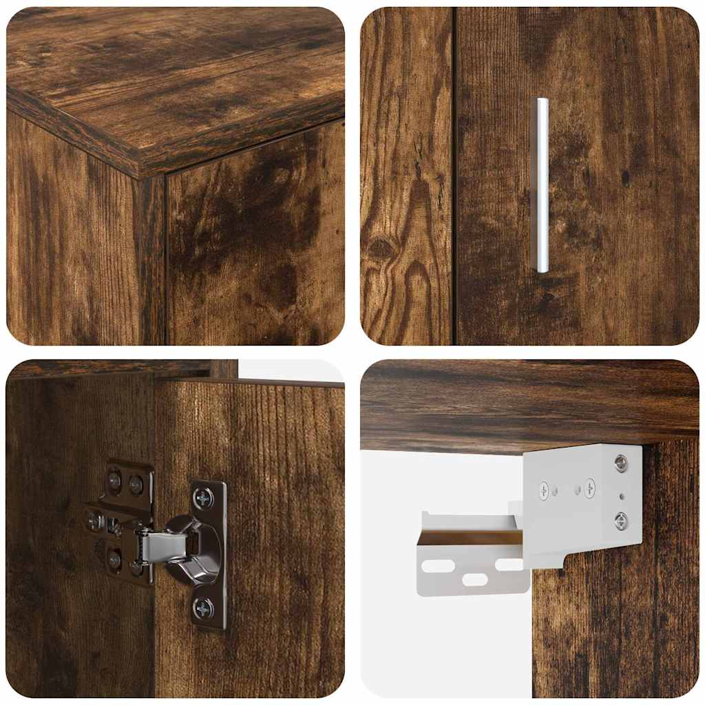 4-teilige TV-Schrank Set 4 pcs Rauchiges Eichenholz