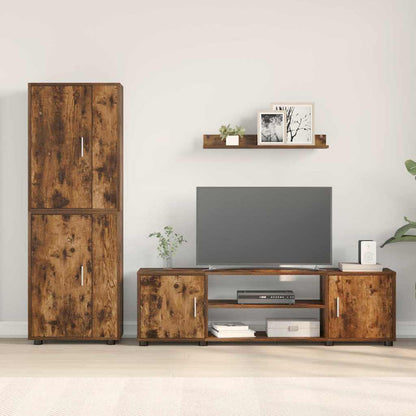 4-teilige TV-Schrank Set 4 pcs Rauchiges Eichenholz