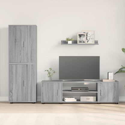 4-teilige TV-Schrank Set 4 pcs Grau Sonoma Holzwerkstoff