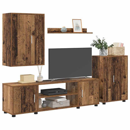 4-teilige TV-Schrank Set 4 pcs Altholz Holzwerkstoff