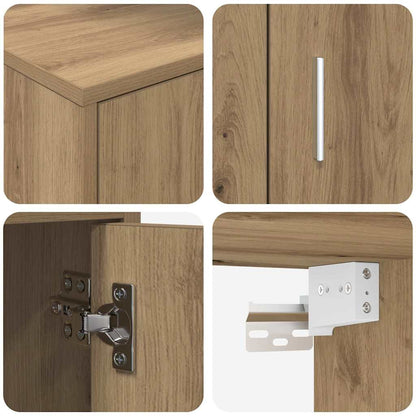 4-teilige TV-Schrank Set 4 pcs Eiche handwerklich Holzwerkstoff