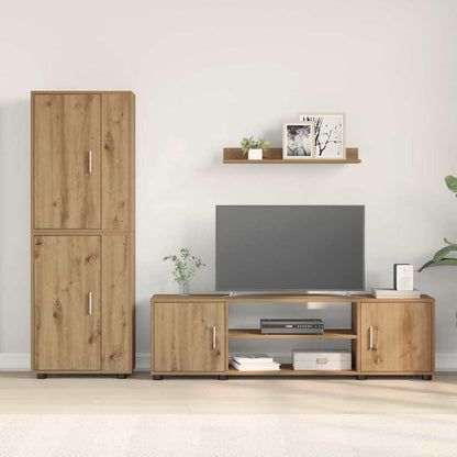 4-teilige TV-Schrank Set 4 pcs Eiche handwerklich Holzwerkstoff