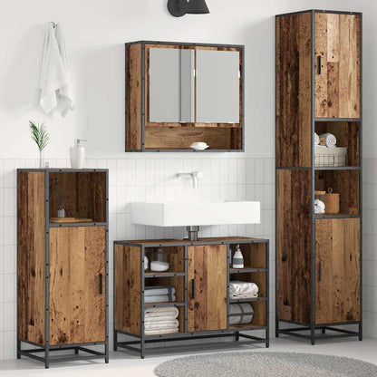 Badezimmer Schrank Altholz 35 x 37,5 x 188,5 cm Holzwerkstoff