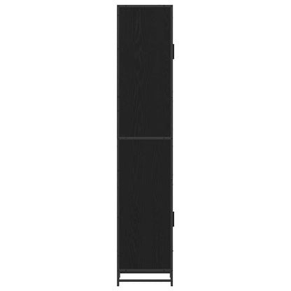 Badezimmer Schrank mit Tür Schwarze Eiche 35 x 37,5 x 188,5 cm