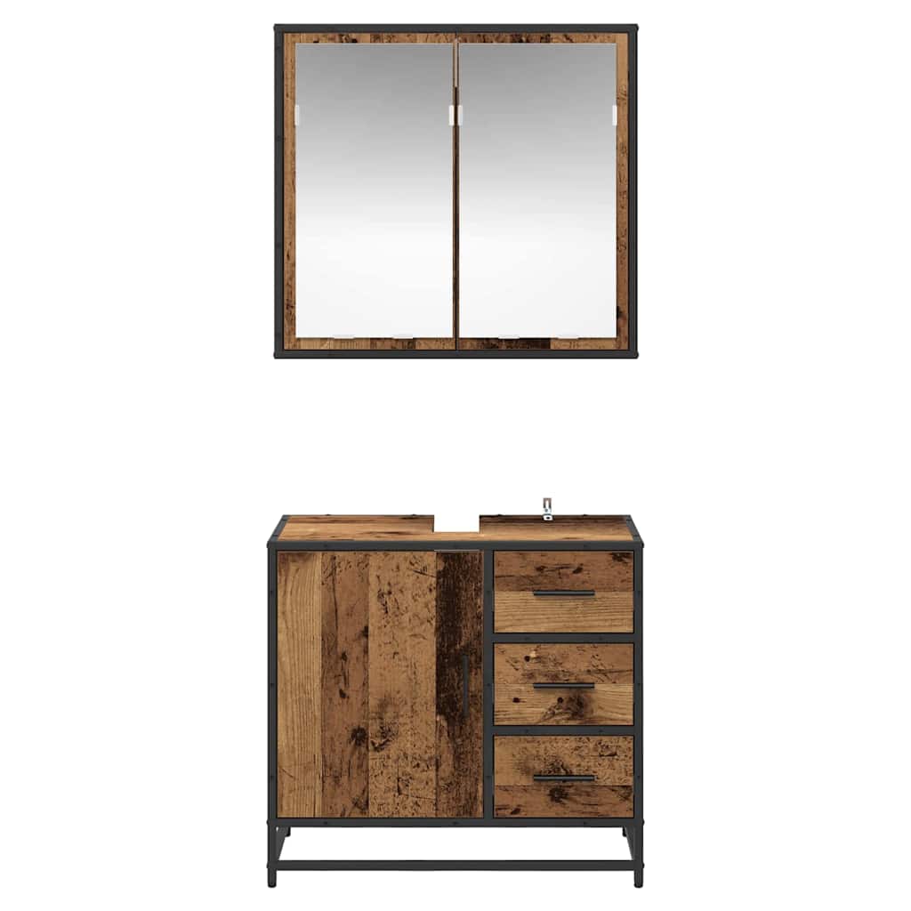 Badezimmermöbel Set 2 pcs Altholz 65 x 33 x 60 cm Holzwerkstoff