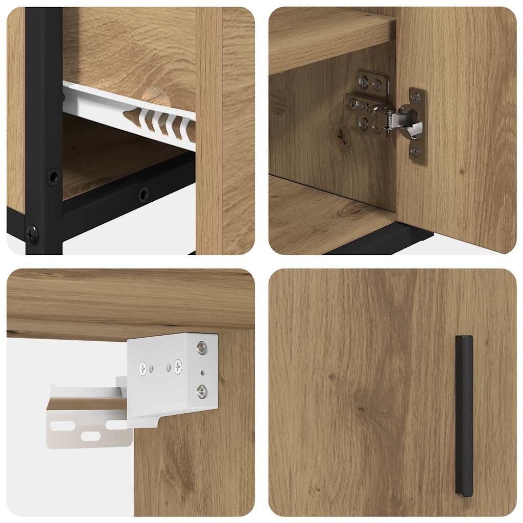 Badezimmermöbel Set mit Tür 2 pcs Artisan-Eiche 65 x 33 x 60 cm