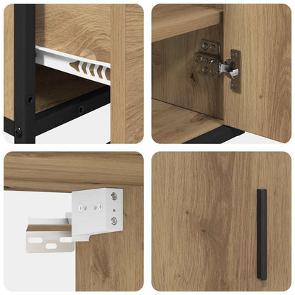 Badezimmermöbel Set mit Tür 2 pcs Artisan-Eiche 65 x 33 x 60 cm