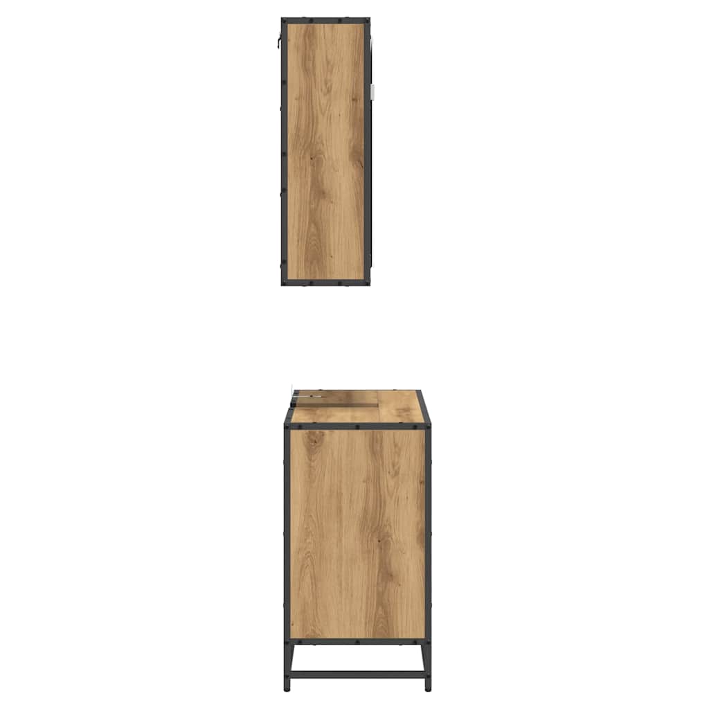 Badezimmermöbel Set mit Tür 2 pcs Artisan-Eiche 65 x 33 x 60 cm